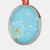 Sky Blue dandelion florale natuur Metalen Ornament (Links)