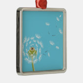 Sky Blue dandelion florale natuur Metalen Ornament (Rechts)