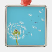 Sky Blue dandelion florale natuur Metalen Ornament (Voorkant)