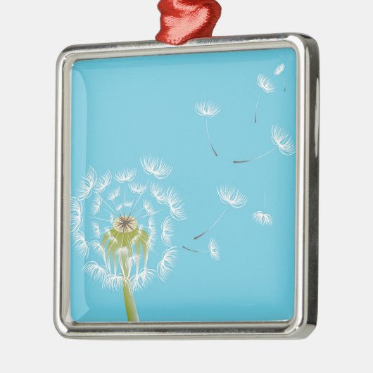 Sky Blue dandelion florale natuur Metalen Ornament (Links)