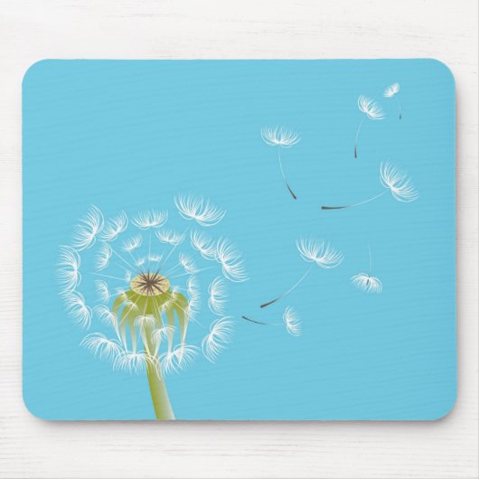 Sky Blue dandelion florale natuur Muismat (Voorkant)