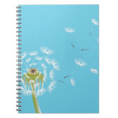 Sky Blue dandelion florale natuur Notitieboek (Voorkant)