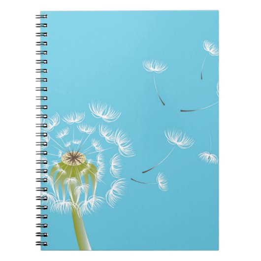 Sky Blue dandelion florale natuur Notitieboek (Voorkant)