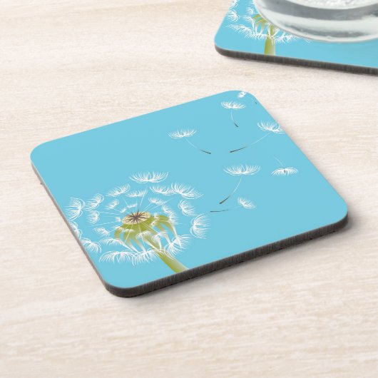 Sky Blue dandelion florale natuur Onderzetter (Linkerzijde)