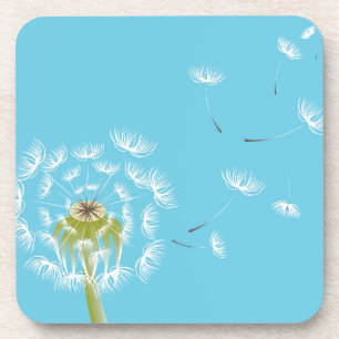 Sky Blue dandelion florale natuur Onderzetter