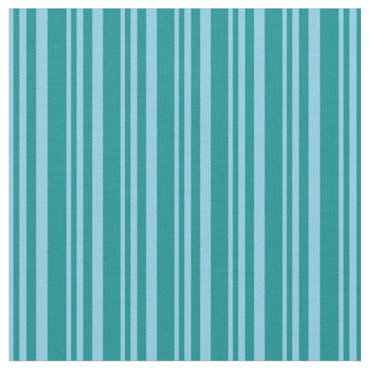 Sky Blue & Dark Cyan Colored Stripes Stof (Close Up)