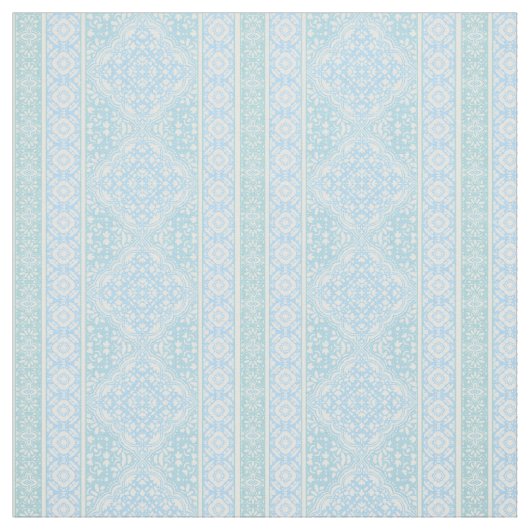 Sky Blue Decorative Boho Tegel Pattern Stof (Swatch)