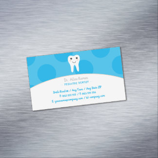 Sky Blue Dentist voor kinderen | Pediatrische tand Magnetisch Visitekaartje
