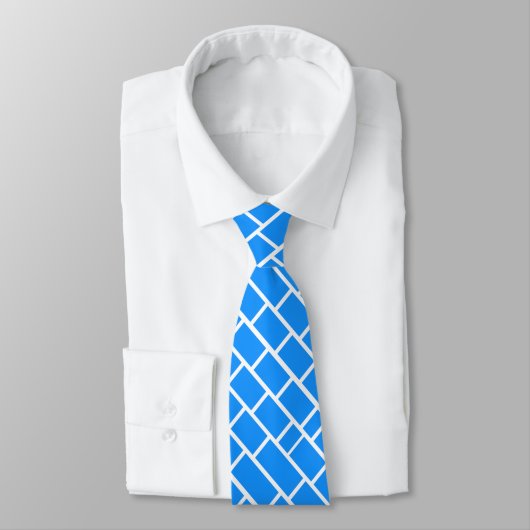 Sky Blue Diagonaal Stropdas met ladderpatroon (Gebonden)