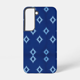 Sky Blue Diamond Patroon op Donkerblauwe achtergro Samsung Galaxy Hoesje