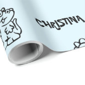 Sky Blue Dino-thema Kind is jarig Cadeaupapier (Rol Hoek)