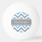 Sky Blue Dk Gray Wht LG Chevron Gray Name Monogram Pingpongbal (Voorkant)