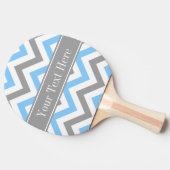 Sky Blue Dk Gray Wht LG Chevron Gray Name Monogram Tafeltennisbatje (Zijkant)
