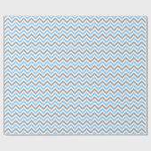 Sky Blue, Dk Grey Wht Large Chevron ZigZag Pattern Cadeaupapier (Vlak)