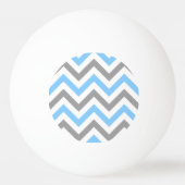 Sky Blue, Dk Grey Wht Large Chevron ZigZag Pattern Pingpongbal (Voorkant)