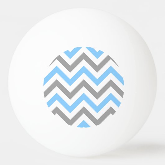 Sky Blue, Dk Grey Wht Large Chevron ZigZag Pattern Pingpongbal (Achterkant)