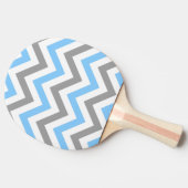 Sky Blue, Dk Grey Wht Large Chevron ZigZag Pattern Tafeltennisbatje (Zijkant)