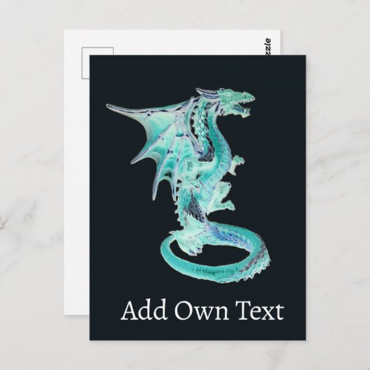 Sky Blue Dragon Briefkaart (Voorkant / Achterkant)