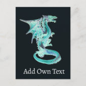 Sky Blue Dragon Briefkaart (Voorkant)