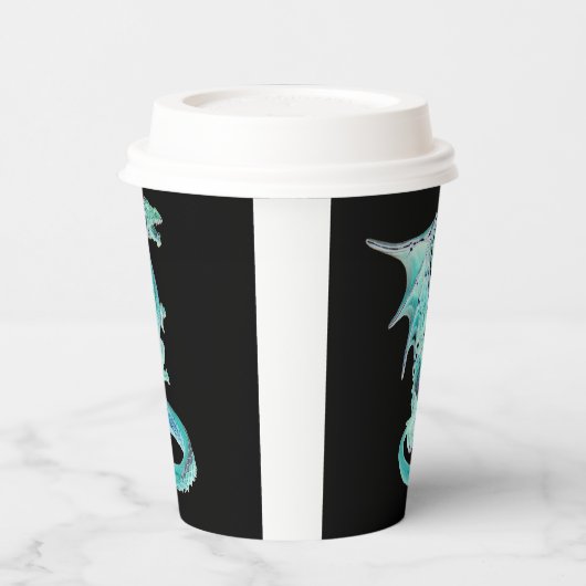Sky Blue Dragon Papieren Bekers (Links)