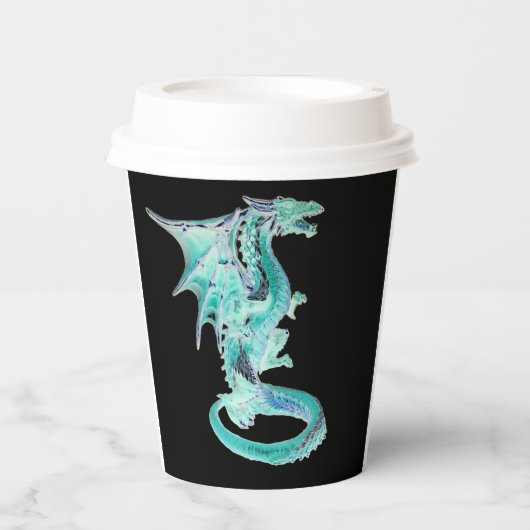 Sky Blue Dragon Papieren Bekers (Voorkant)