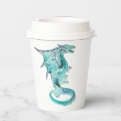 Sky Blue Dragon Papieren Bekers (Achterkant)
