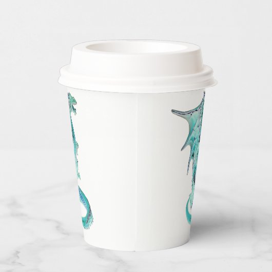 Sky Blue Dragon Papieren Bekers (Rechts)