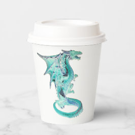 Sky Blue Dragon Papieren Bekers