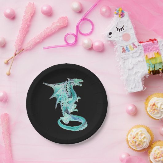 Sky Blue Dragon Papieren Bordje (Feest)