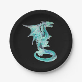 Sky Blue Dragon Papieren Bordje