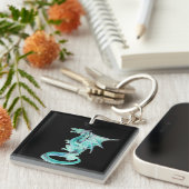 Sky Blue Dragon Sleutelhanger (Voorkant Rechts)