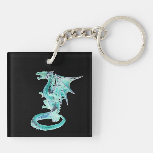 Sky Blue Dragon Sleutelhanger (Achterkant)