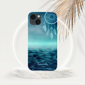 Sky Blue Dream Catcher met Blauwgroen achtergrond Case-Mate iPhone Case