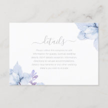 Sky Blue Dusty Floral Waterverf bruiloft details