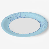 Sky Blue Edge met minimalistisch vuurwerk ontwerp Papieren Bordje (Gekanteld)