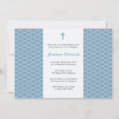 Sky Blue Eerste Communie Gepersonaliseerde Uitnodi Kaart (Voorkant)