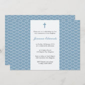 Sky Blue Eerste Communie Gepersonaliseerde Uitnodi Kaart (Voorkant / Achterkant)