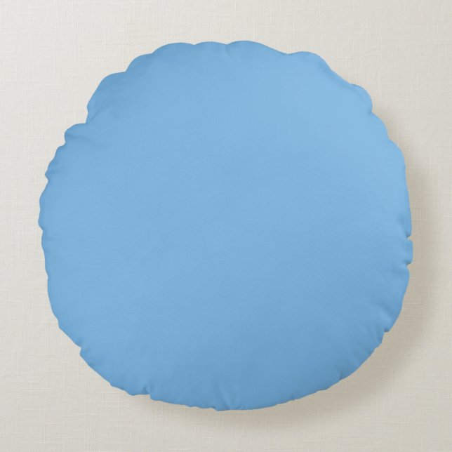 Sky Blue (effen kleur) Aero Rond Kussen (Voorkant)