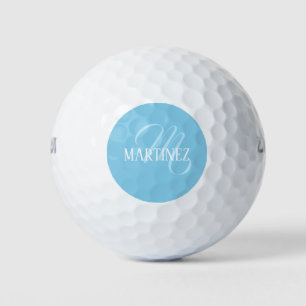Sky Blue Elegant Gepersonaliseerde Naam Club Golfballen
