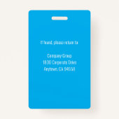 Sky Blue Employee Photo ID Badge (Achterkant)