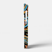 Sky Blue en Autumn Oranje  Paisley Hoesje-Ma Case-Mate iPhone Case (Achterkant / Links)