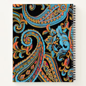 Sky Blue en Autumn Oranje  Paisley Notitieboek (Achterkant)