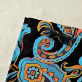 Sky Blue en Autumn Oranje  Paisley Strandlaken (In situ)