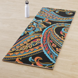 Sky Blue en Autumn Oranje  Paisley Yogamat