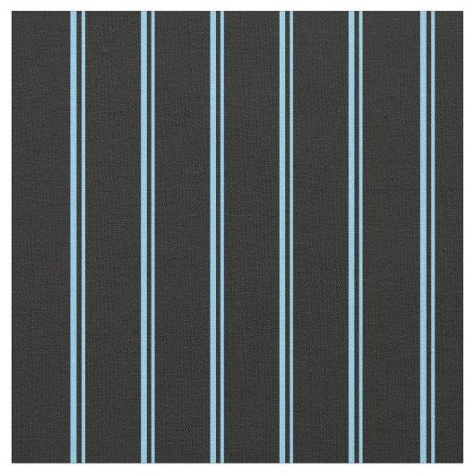Sky Blue en Black Colour Lines Pattern Stof (Close Up)