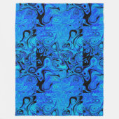 Sky Blue en Black Fire Stone Fleece Deken (Voorkant)