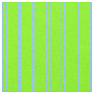 Sky Blue en Chartreuse Stripes Pattern Stof