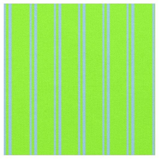 Sky Blue en Chartreuse Stripes Pattern Stof (Close Up)