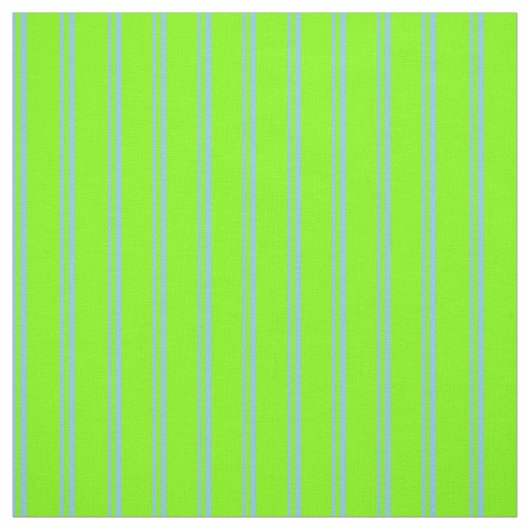 Sky Blue en Chartreuse Stripes Pattern Stof (Swatch)