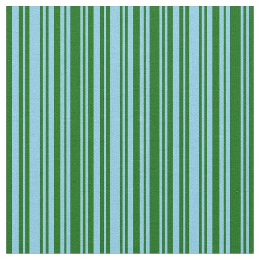Sky Blue en Dark Green Stripes/Lines Pattern Stof (Close Up)
